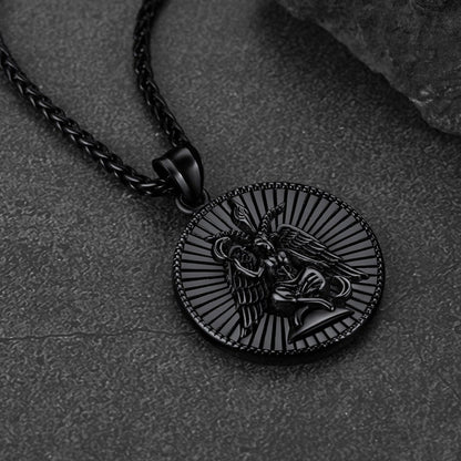 Baphomet Satanic Goat Leviathan Cross Necklace for