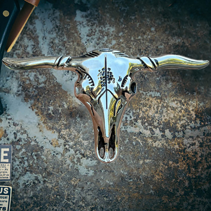 Bighorn Bison Skull Zinc Alloy Belt Buckle