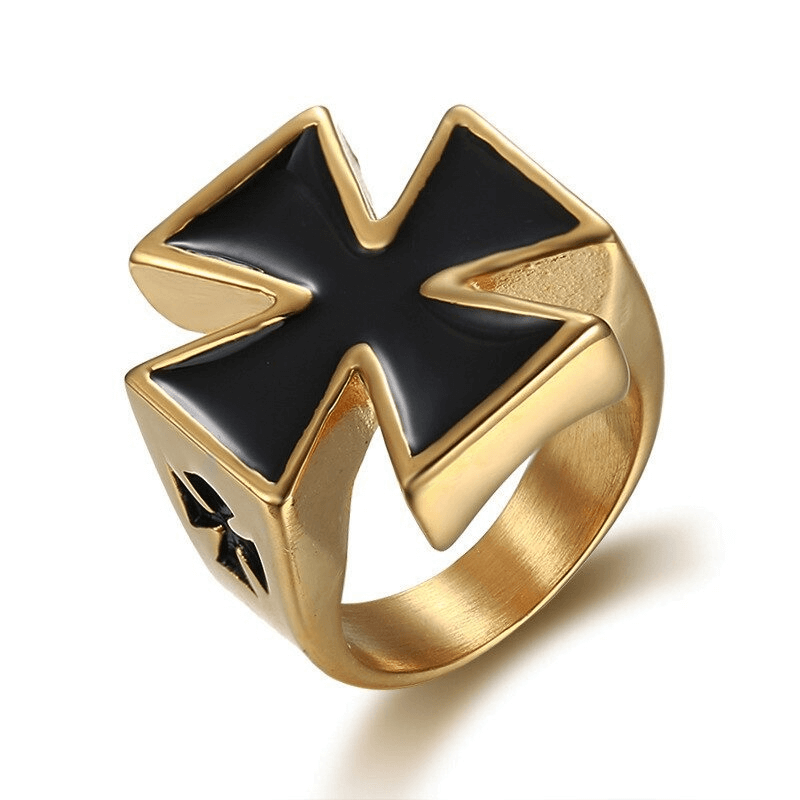 Biker Unique Titanium Celtic Cross Ring / Rock Style Stainless Steel Jewelry