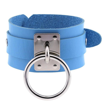 Black Leather Wristband / Bracelet for and / Rock Style Jewelry