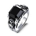 Black Zircon Rings 316l Stainless Steel / Gothic Jewelry / Occult Jewelry