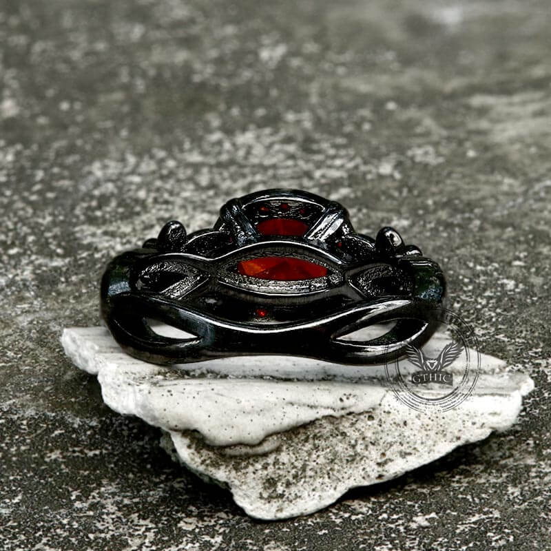 Black Diamond-set Brass Engagement Ring