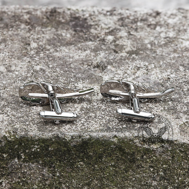 Angel Feather Brass Gothic Cufflinks
