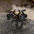 Black Octopus Brass Ring