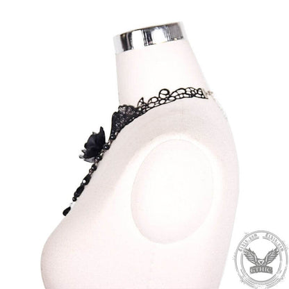 Black Rose Lace Gothic Choker