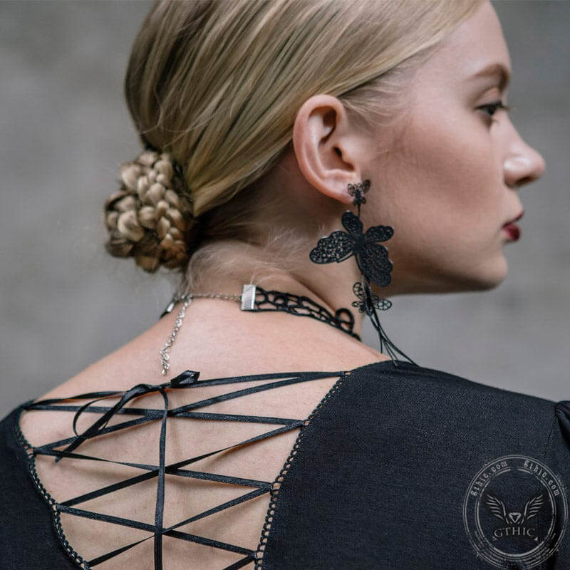 Black Rose Lace Gothic Choker
