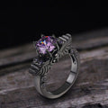 Black Skull Zircon Inlaid Brass Ring