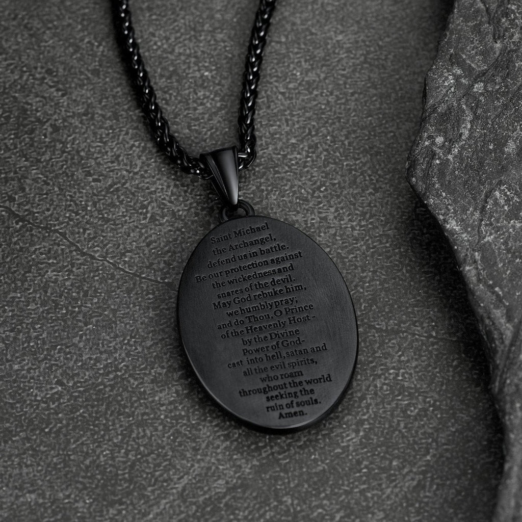 Oval Archangel Saint Michael Necklace Medal