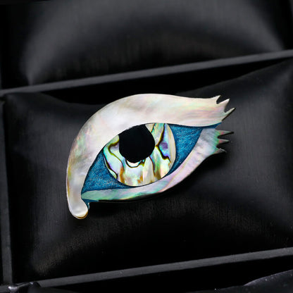 Blue Eye Natural Shell Brooch