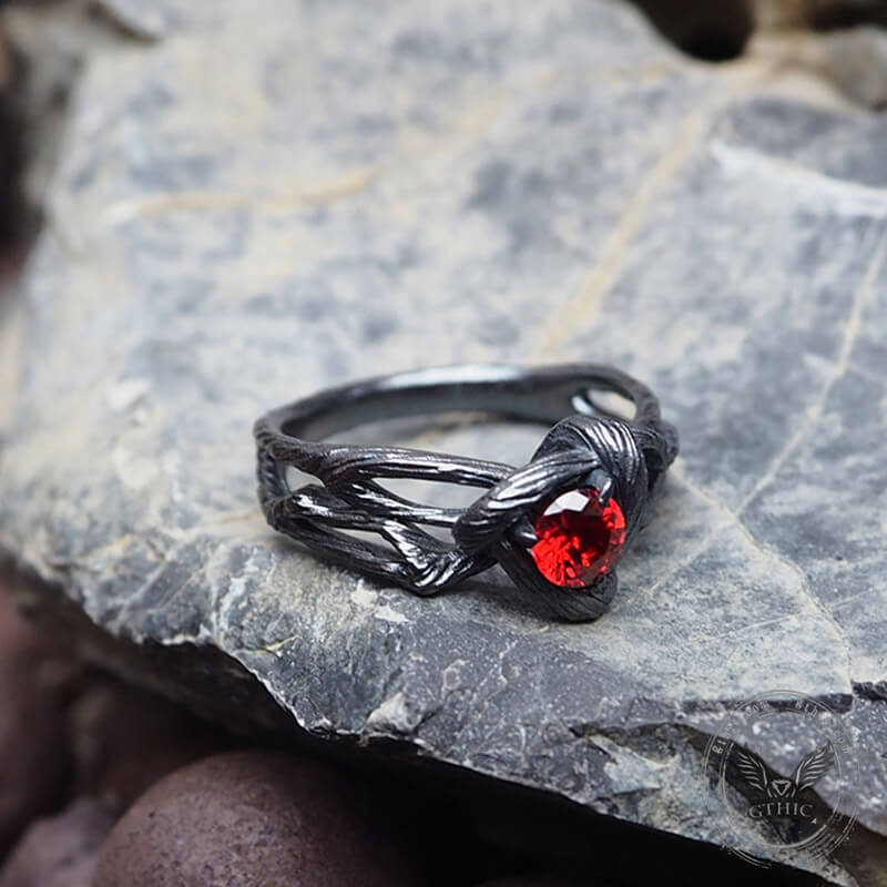 Branch Sterling Silver Cz Stone Ring