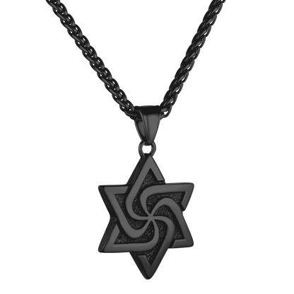 Retro Jewish Star of David Necklace for