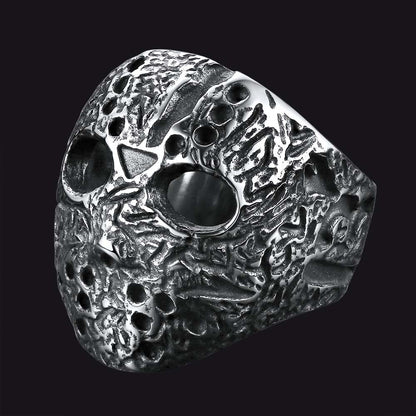 Gothic Jason Voorhees Mask Ring for