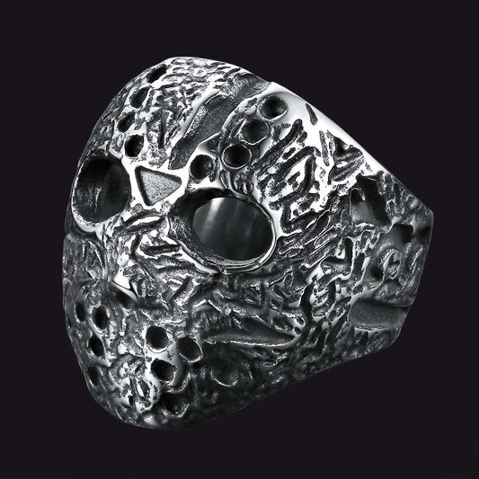Gothic Jason Voorhees Mask Ring for
