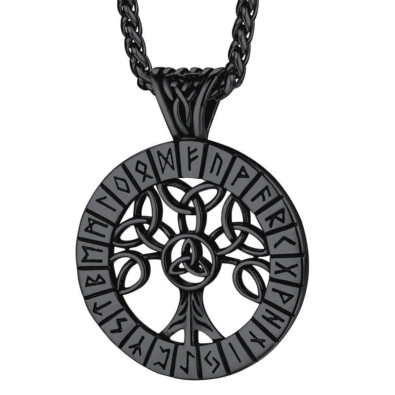 Norse Viking Rune Tree of Life Necklace Amulet for