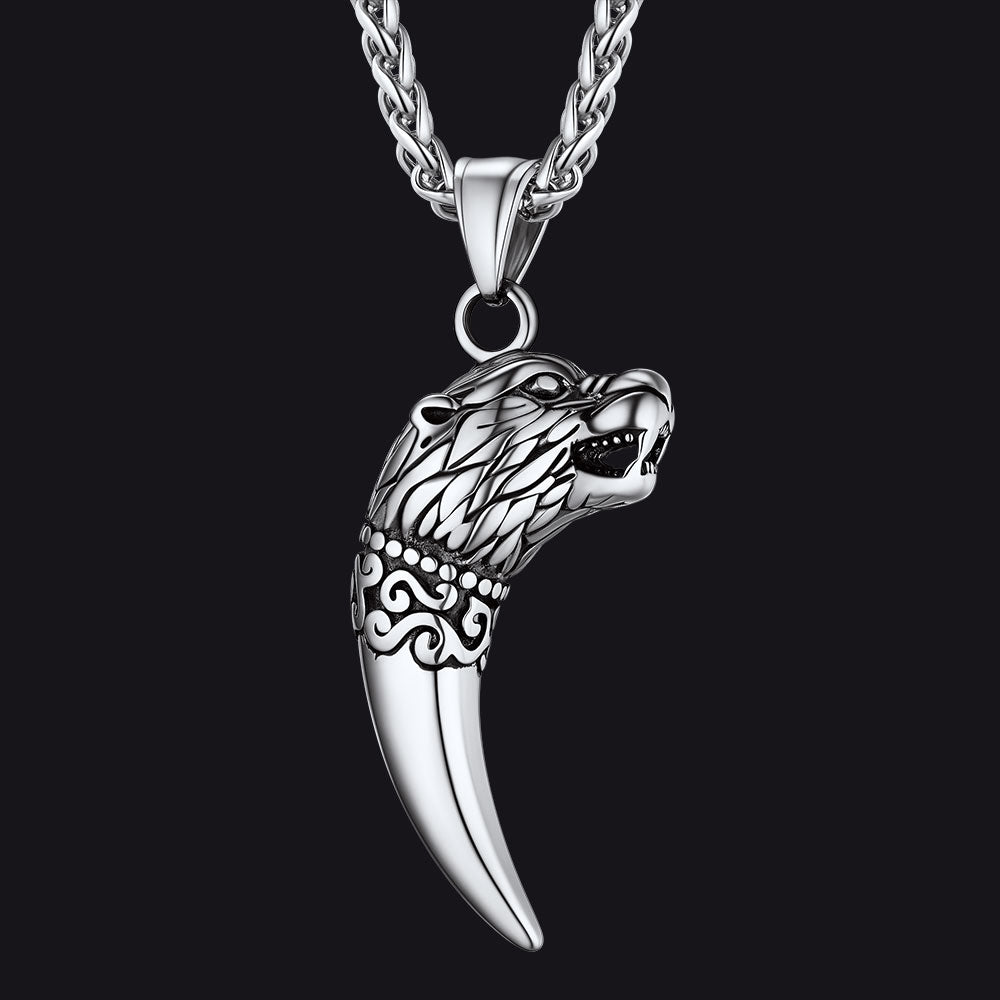 Viking Wolf Tooth Necklace for