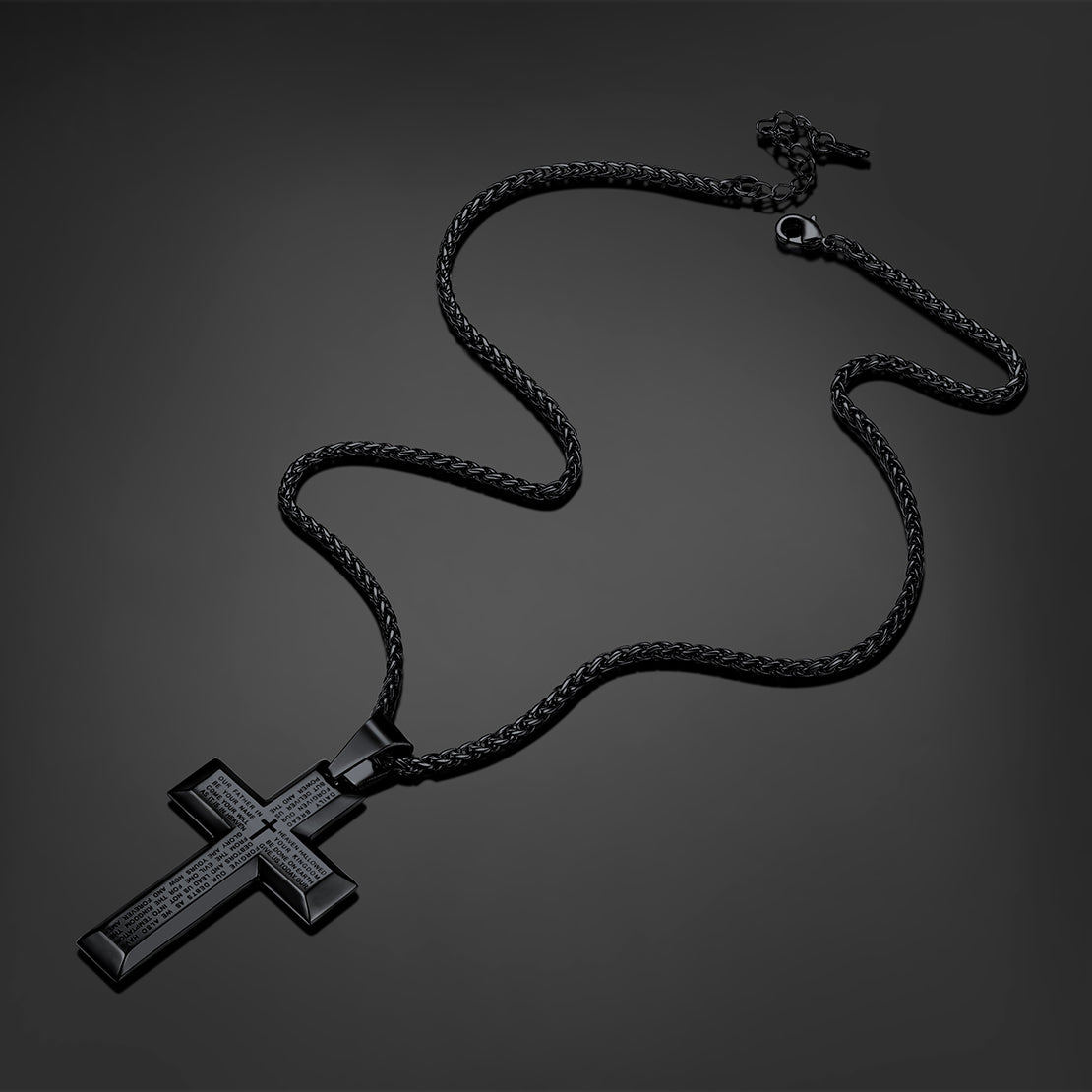 Christian Lord's Prayer Cross Necklace for