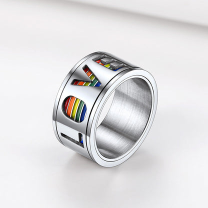 Rainbow Love Pride Fidget Anxiety Ring for Lgbt