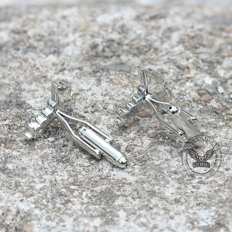 Caduceus Brass Bullet Back Cufflinks
