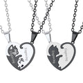 Custom Cat Heart Matching Puzzle Necklaces for Couples Bff Pet Lover