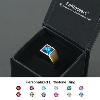 Minimalist Birthstone Gemstone Band Ring for