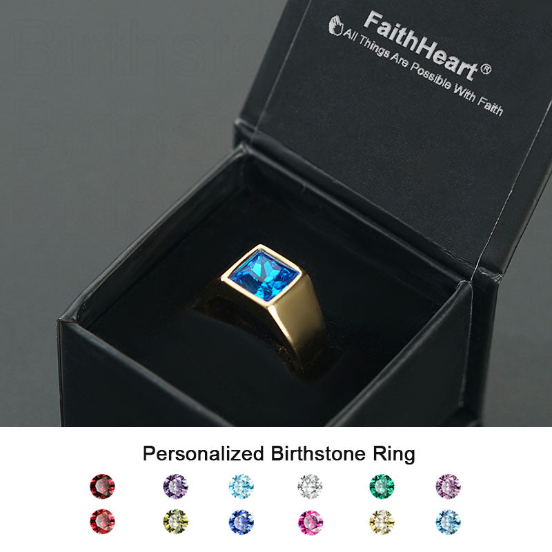 Minimalist Birthstone Gemstone Band Ring for