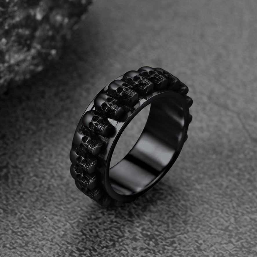 Gothic Skull Ring Anxiety Fidget Ring for