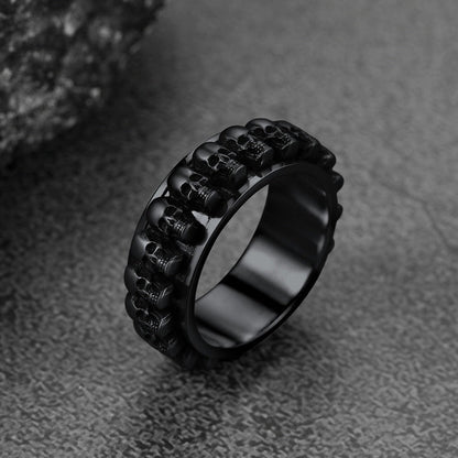 Gothic Skull Ring Anxiety Fidget Ring for
