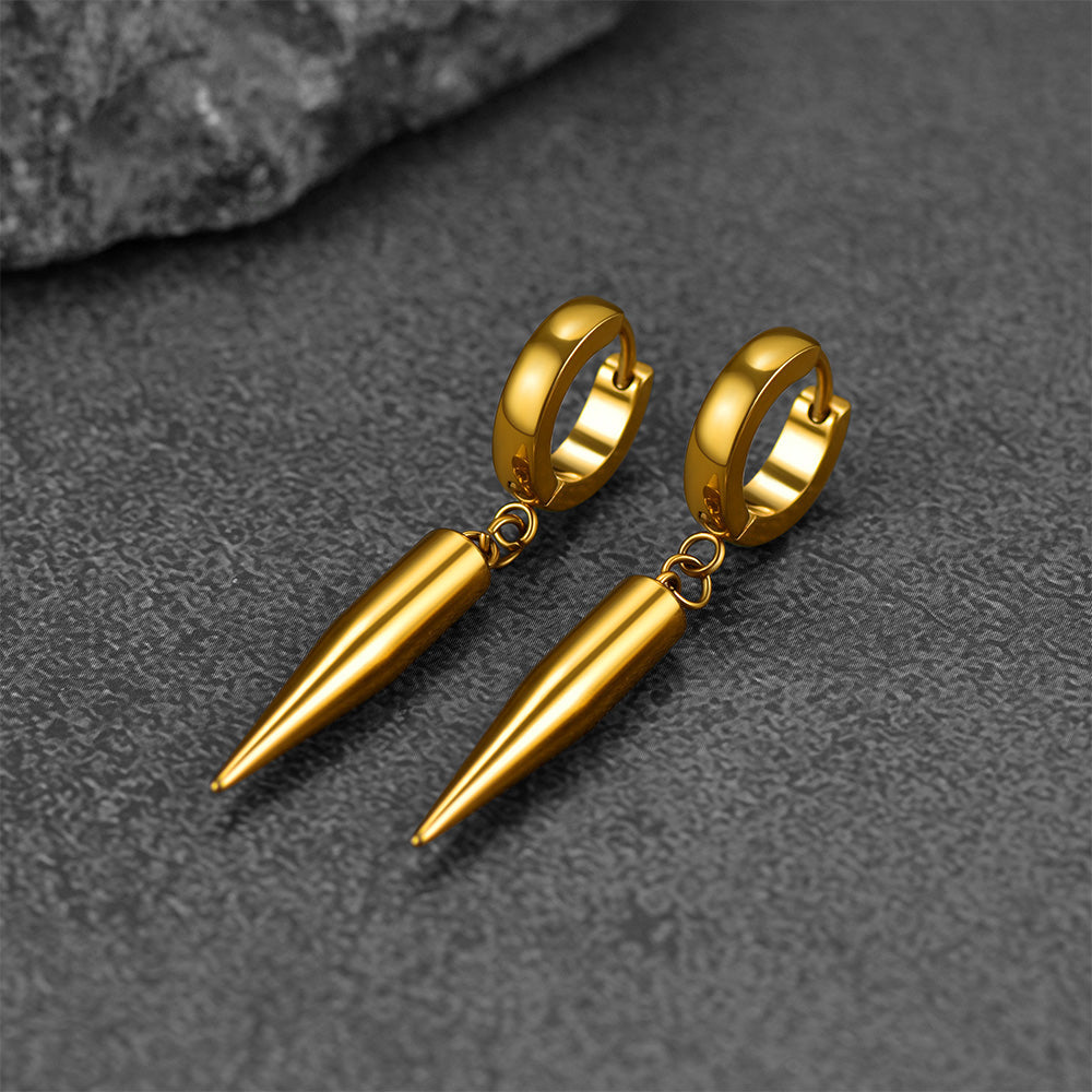 Punk Long Spike Dangle Hoop Earrings for