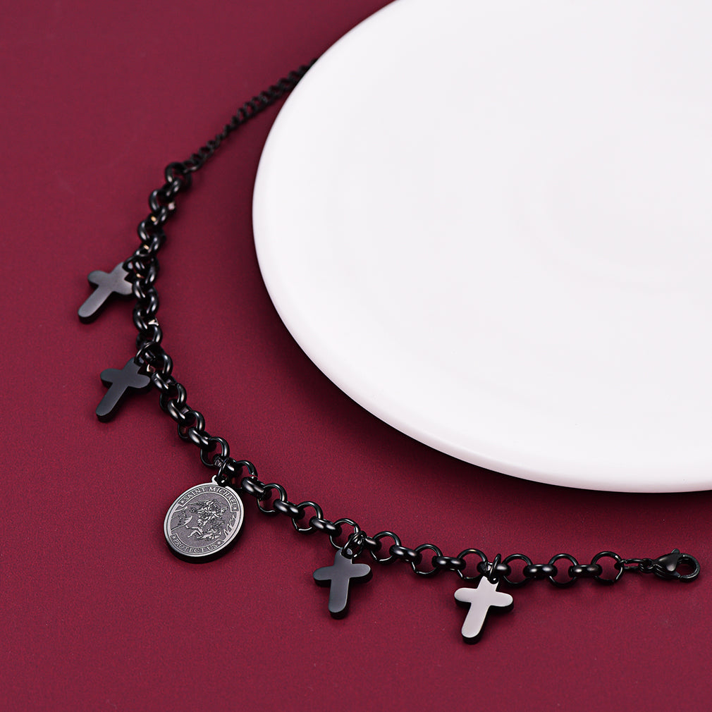 Patron St. Michael Charm Bracelet With Cross for