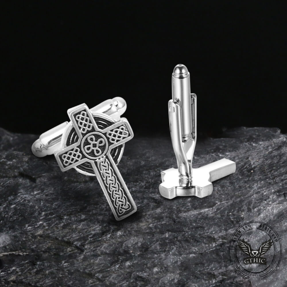 Celtic Cross Brass Cufflinks
