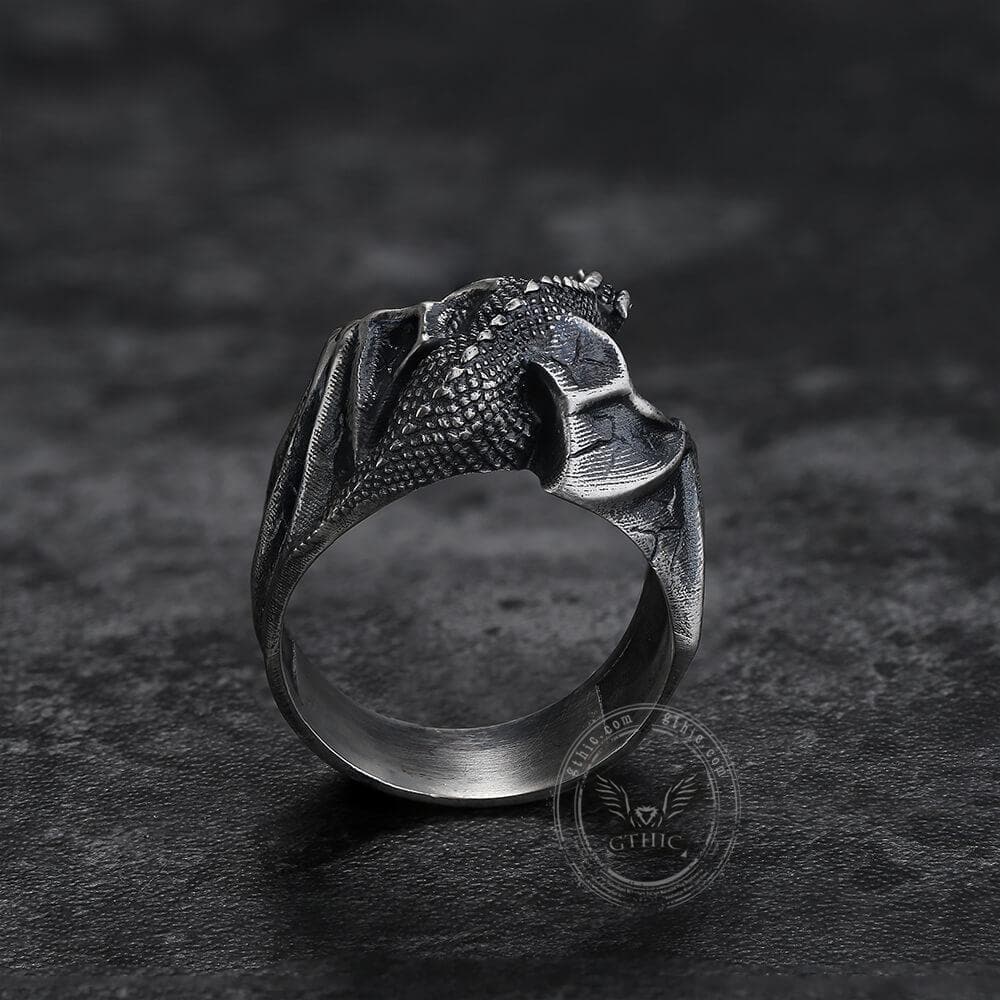 Celtic Flying Dragon Sterling Silver Ring