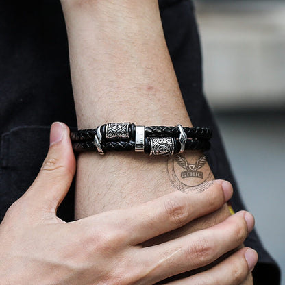 Celtic Knot and Viking Compass Stainless Steel Bracelet