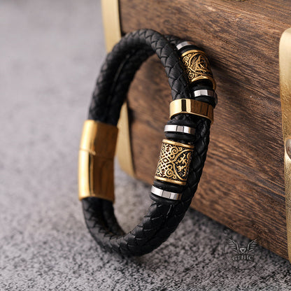 Celtic Knot and Viking Compass Stainless Steel Bracelet
