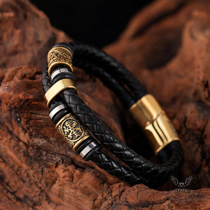 Celtic Knot and Viking Compass Stainless Steel Bracelet