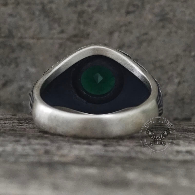 Celtic Knot Viking Rune Zircon Sterling Silver Ring