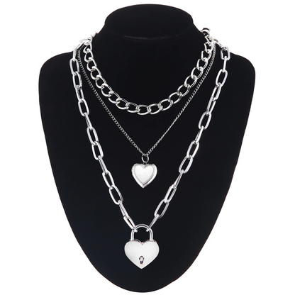 Chain Necklace With Heart for / Aesthetic Layered Necklace