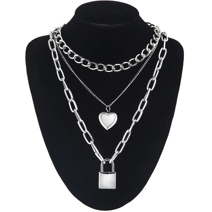Chain Necklace With Heart for / Aesthetic Layered Necklace