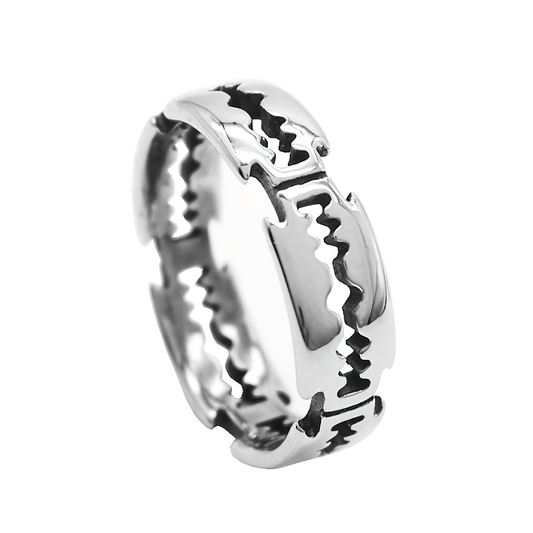 Charm Stainless Steel Bladed Ring / Punk Rock Silver Color Ring for and