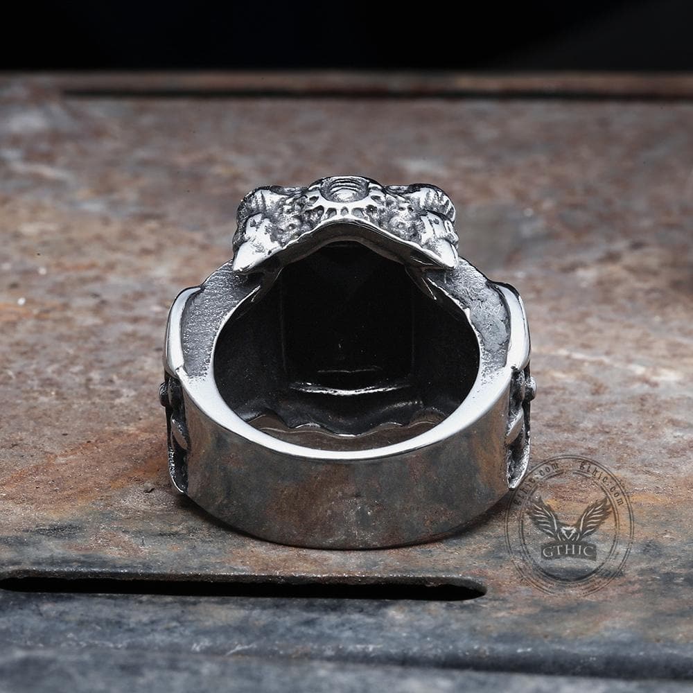 Classic Claw Stainless Steel Cz Ring