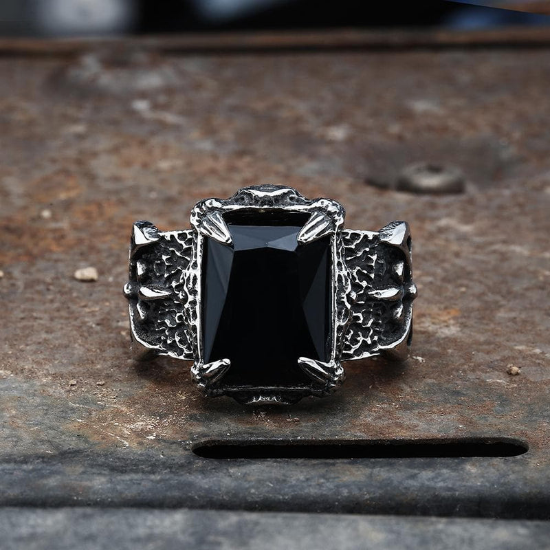 Classic Claw Stainless Steel Cz Ring