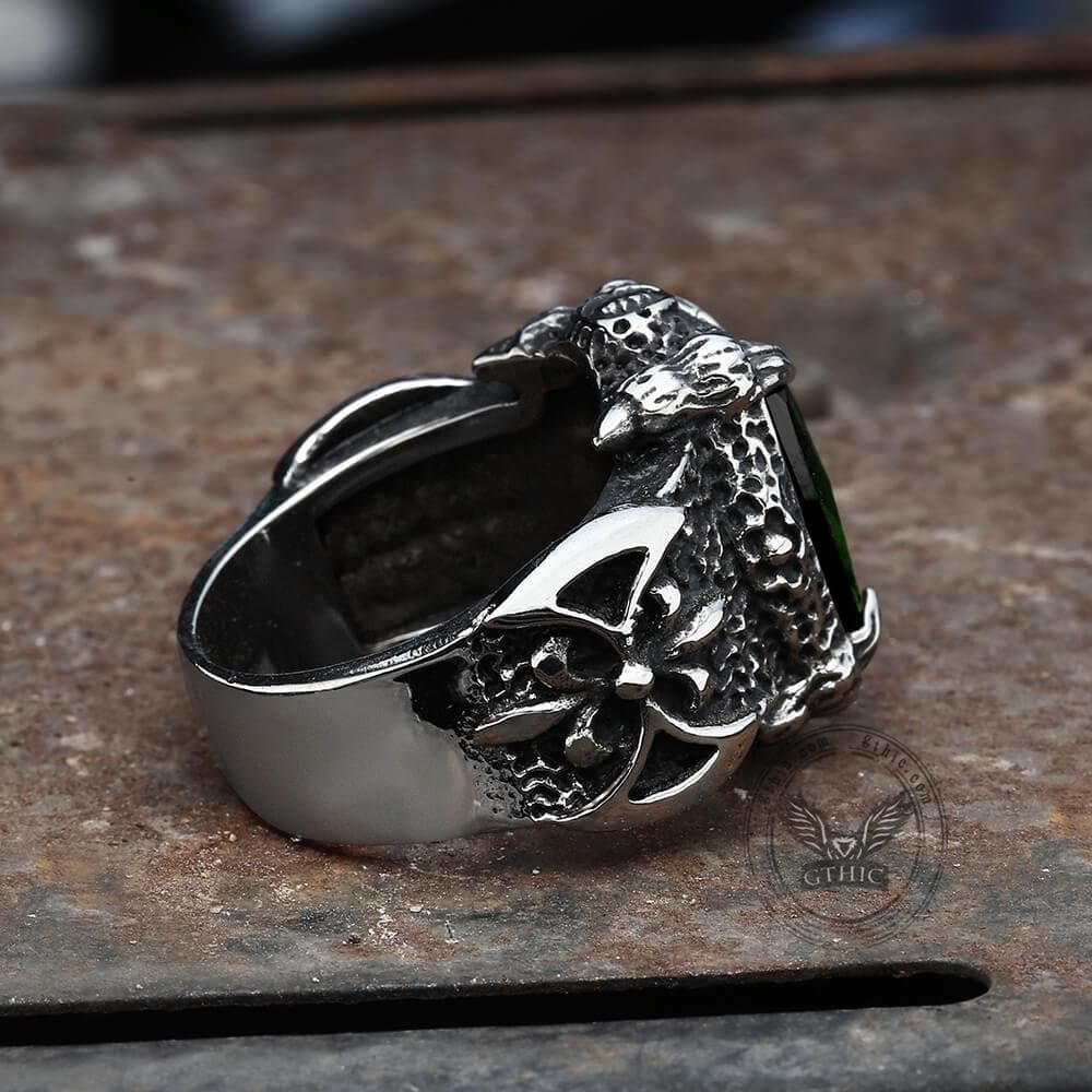 Classic Claw Stainless Steel Cz Ring