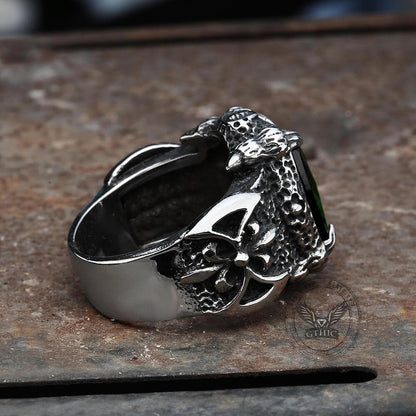 Classic Claw Stainless Steel Cz Ring