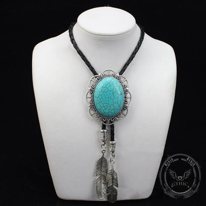 Classic Turquoise Western Cowboy Alloy Bolo Tie