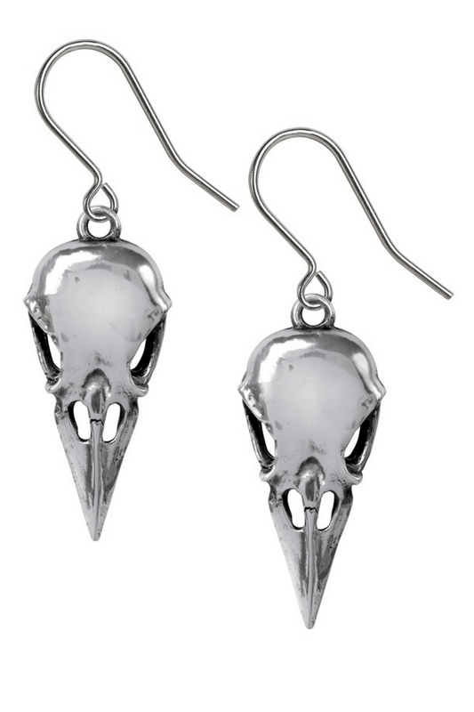 Coeur Crane Skull Earrings With Bird Beak Design
