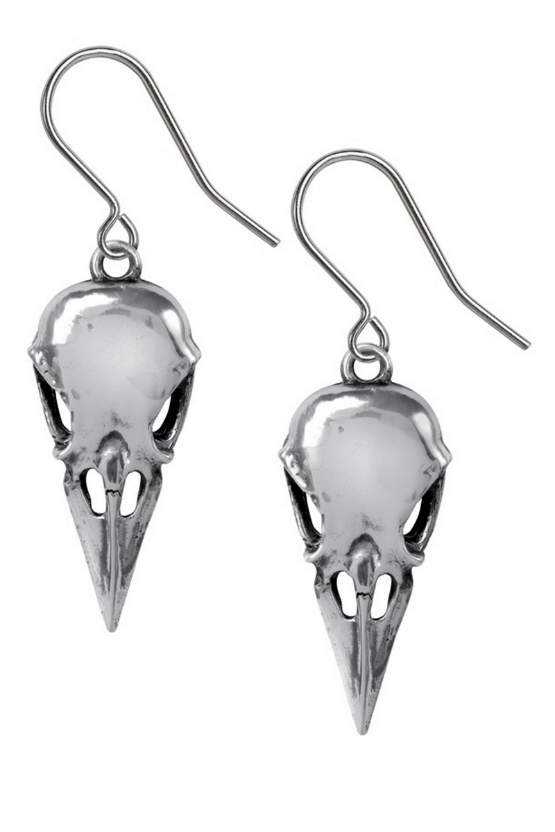 Coeur Crane Skull Earrings With Bird Beak Design