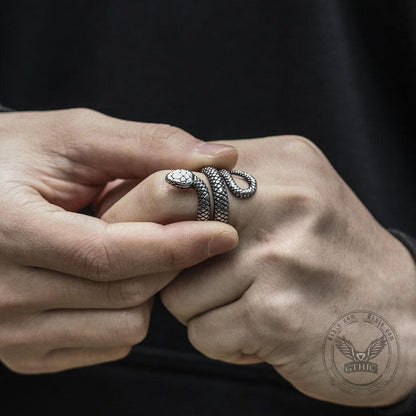 Coiled Snake Sterling Silver Ring