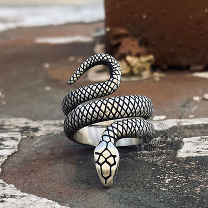 Coiled Snake Sterling Silver Ring