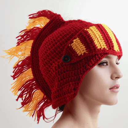 Color Block Knitted Mohawk Beanie Hat
