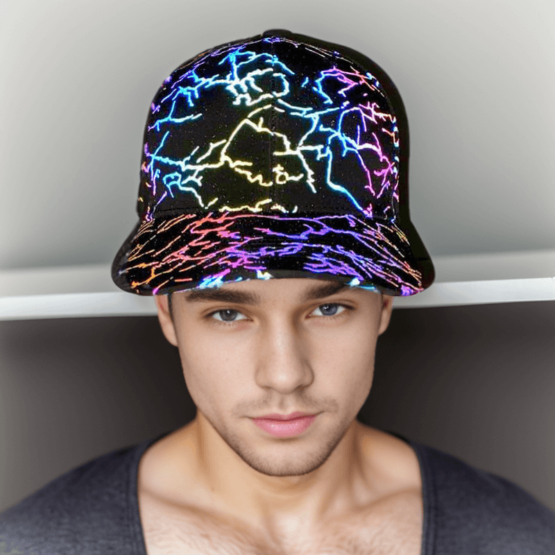 Colorful Rave Polyester Reflective Cap