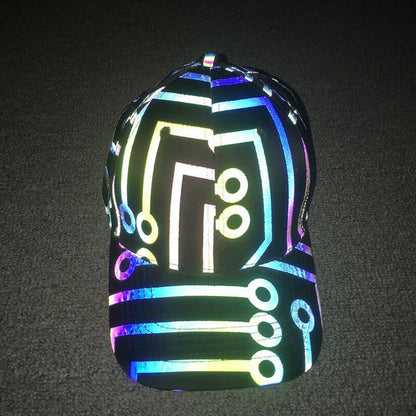 Colorful Rave Polyester Reflective Cap